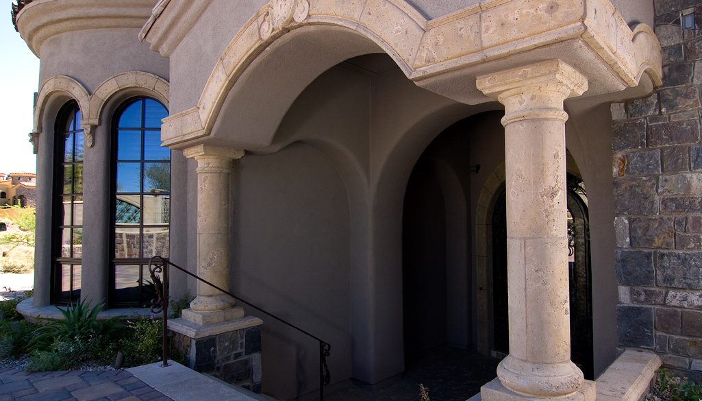 Mesa Precast | Home Exterior Decor | Catalog Product - Architectural Trim DP-2 | Damascus Corbel | Natural Honey Color, Moreno Finish | Hardscape Ideas