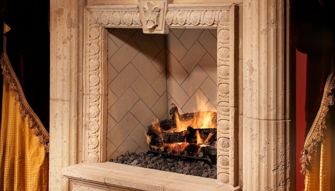 Mesa Precast | Messalina Corbel | Egg and Dart Trim | Fleur De Lis Keystone | Moreno Finish | Home Decor, Office Decor