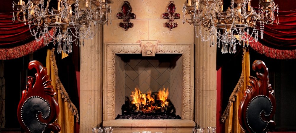Ornate Fireplace Design for Specific Customer Design Requirement | Large Egg and Dart Trim - Fleur De Lis Keystone - Fluted Column with Corinthian Capitals