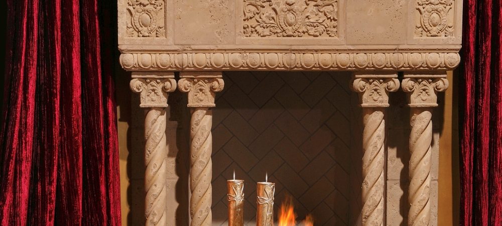 CM8 Architectural Trim | Morgan Panels | Egg and Dart Trim | Twist Column with Pylos Capital and Base | Natural Honey Color | Moreno Finish