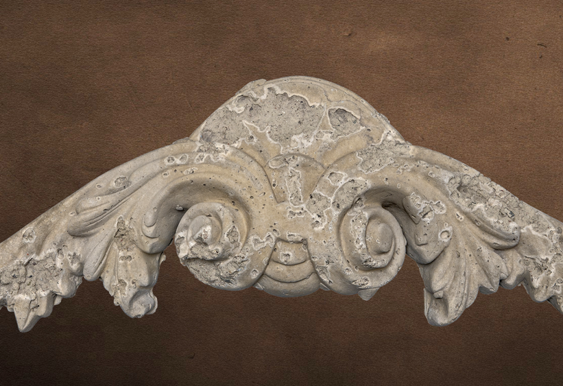 Ornamental Product - Cartouch 1 - Natural Honey Color - Moreno Finish - with background Ornamental Product - Cartouche 1 | Natural Honey Color | Moreno Finish