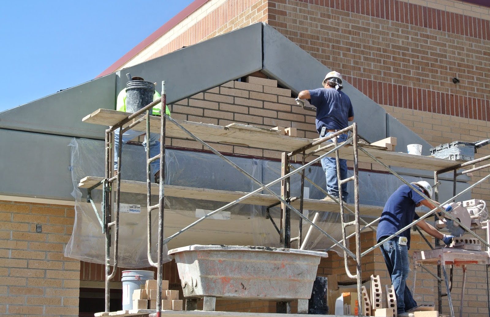 GFRC Panels on Entry Way on the Side | Seamless Integration with Brick Veneer
