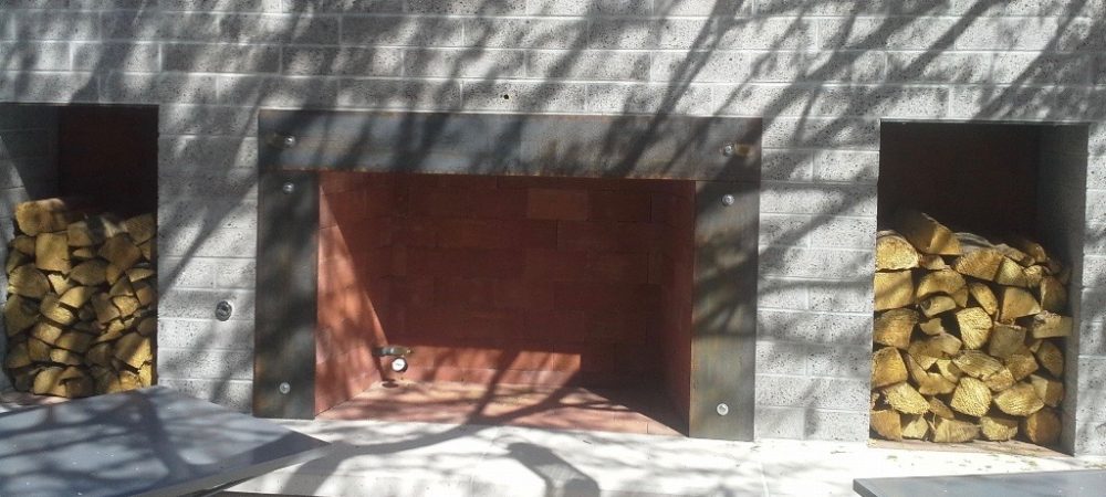Outside Patio Fireplace at Joyride Taco Place - Custom Color Architectural Precast Outside Patio Fireplace at Joyride Taco Place | Custom Color Architectural Precast